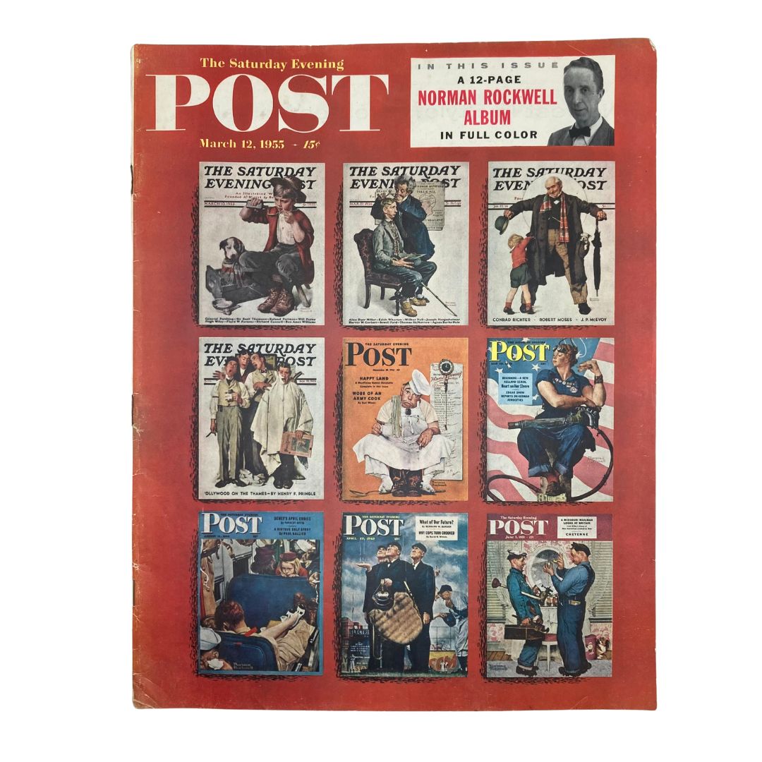 RES* Saturday Evening Post Magazine March 12 1955 Norman Rockwell Full Color