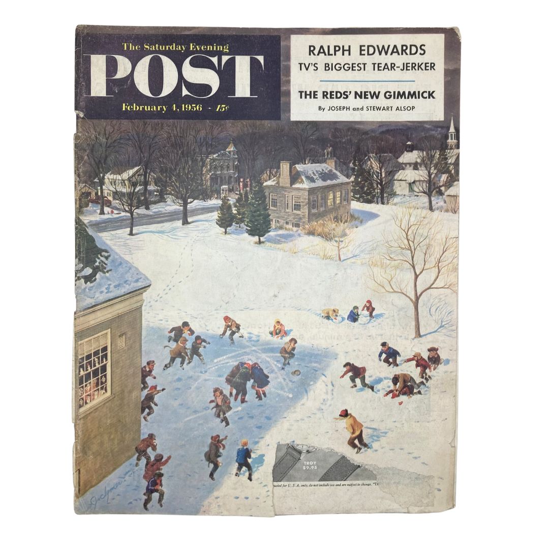 Saturday Evening Post Magazine February 4 1956 Winter - Clymer GD Interior