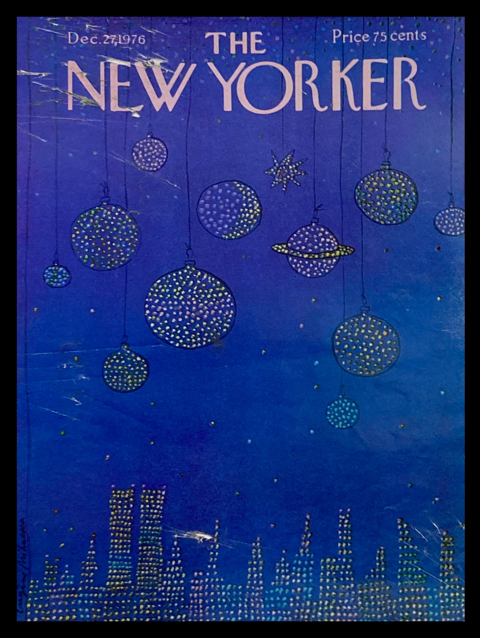 COVER ONLY The New Yorker December 27 1976 Night Skies by Mihaesco No Label