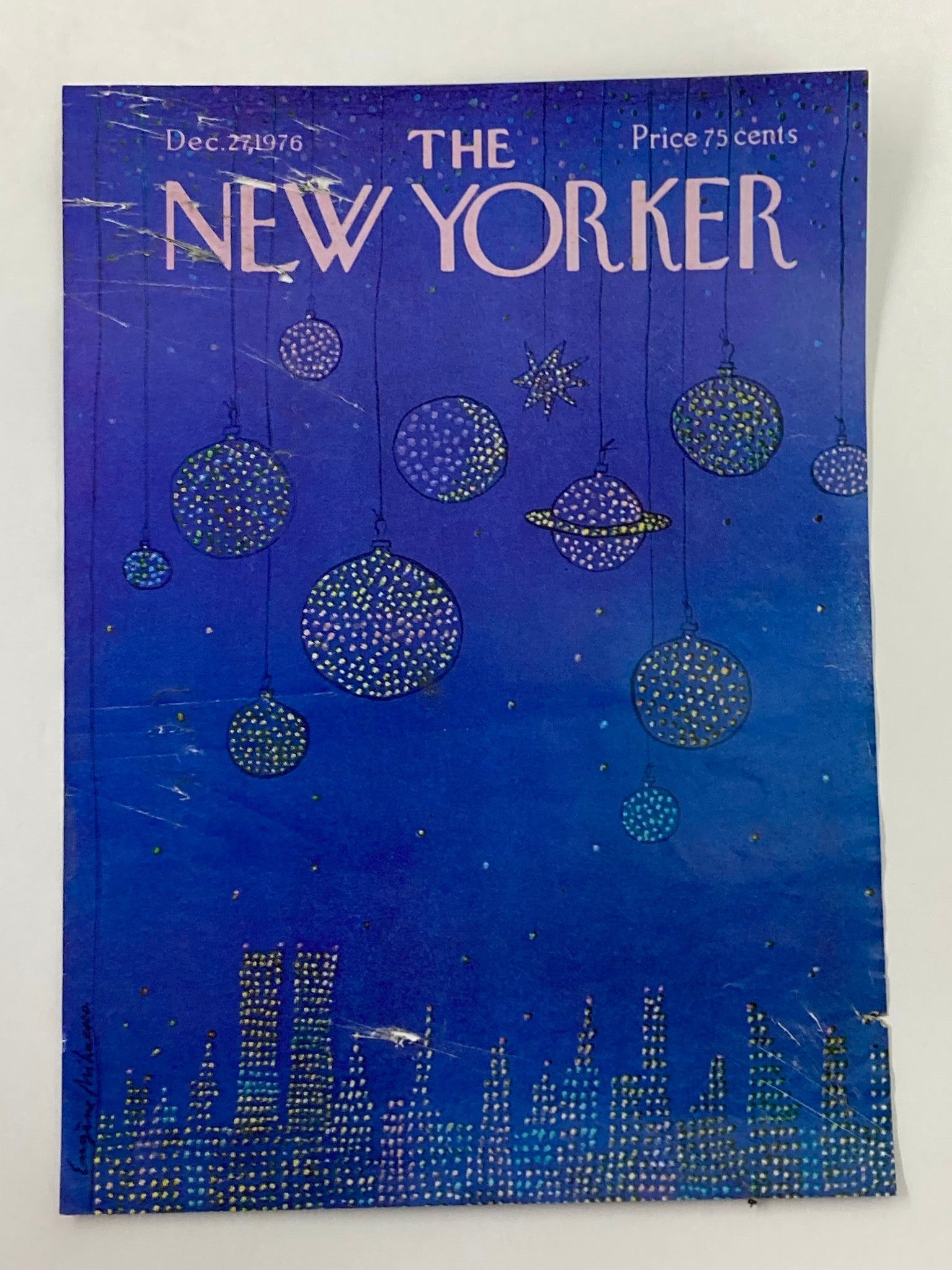 COVER ONLY The New Yorker December 27 1976 Night Skies by Mihaesco No Label