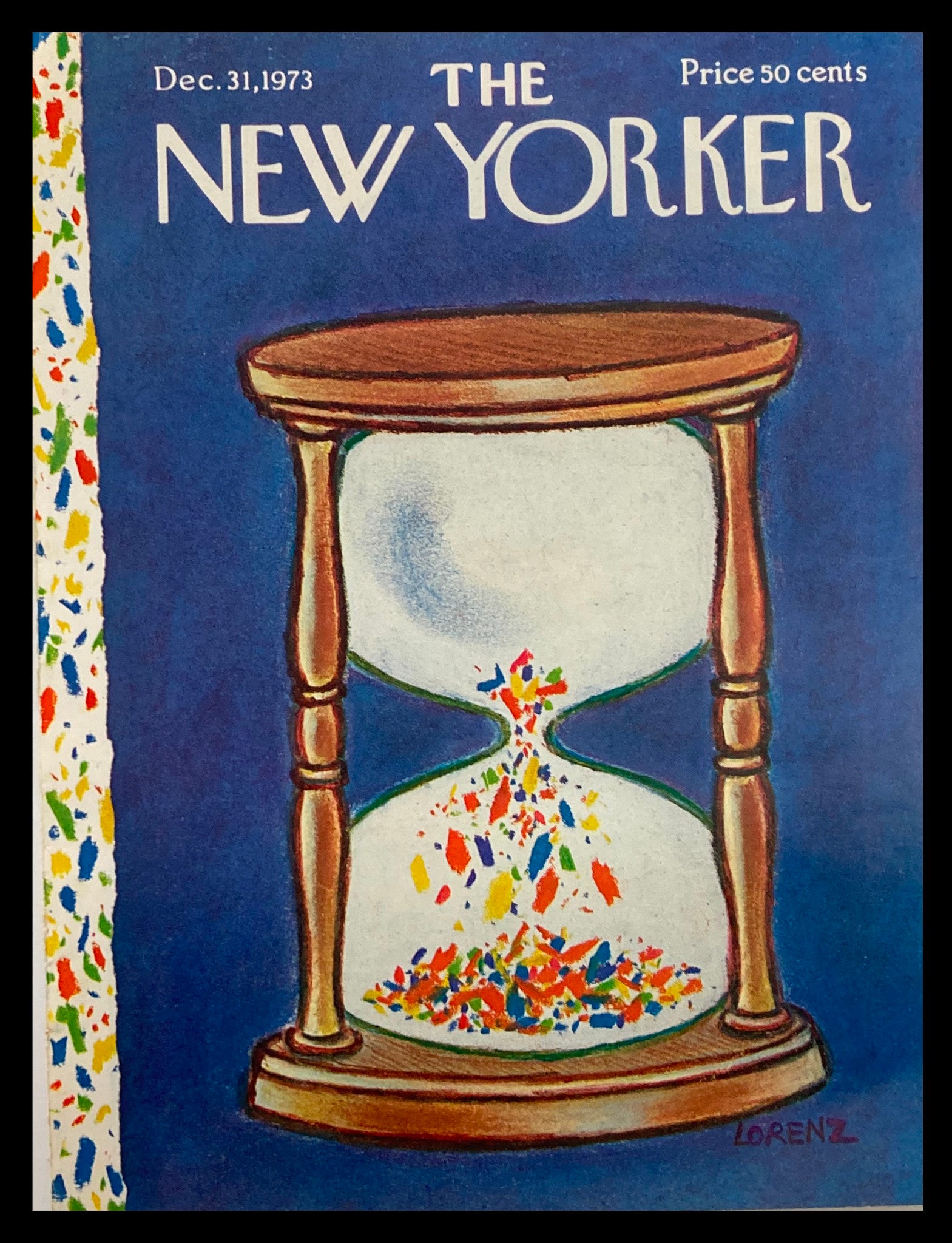 COVER ONLY The New Yorker December 31 1973 Hourglass by Lee Lorenz No Label