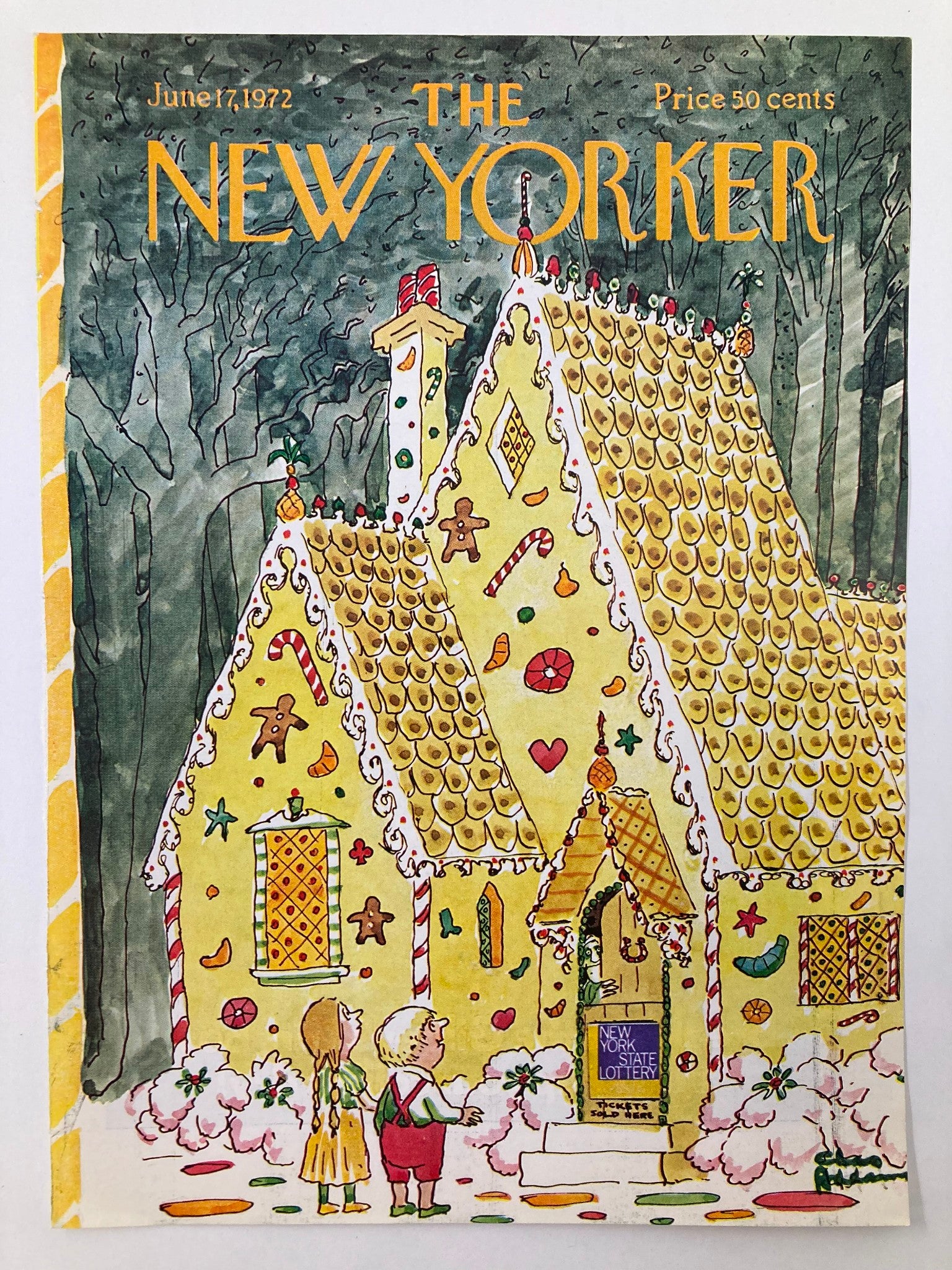 COVER ONLY The New Yorker June 17 1972 Lottery House by Chas Addams No Label