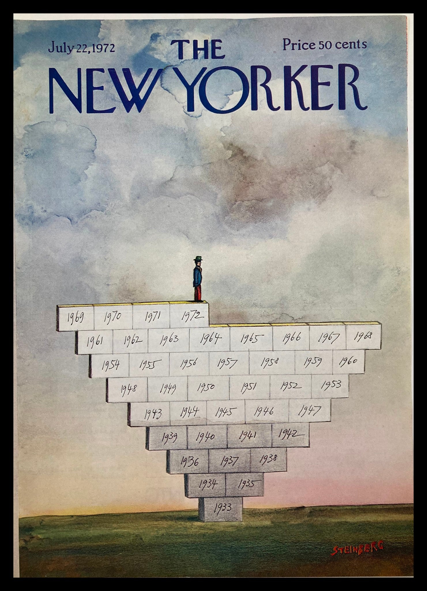 COVER ONLY The New Yorker July 22 1972 1933 - Present by Saul Steinberg No Label