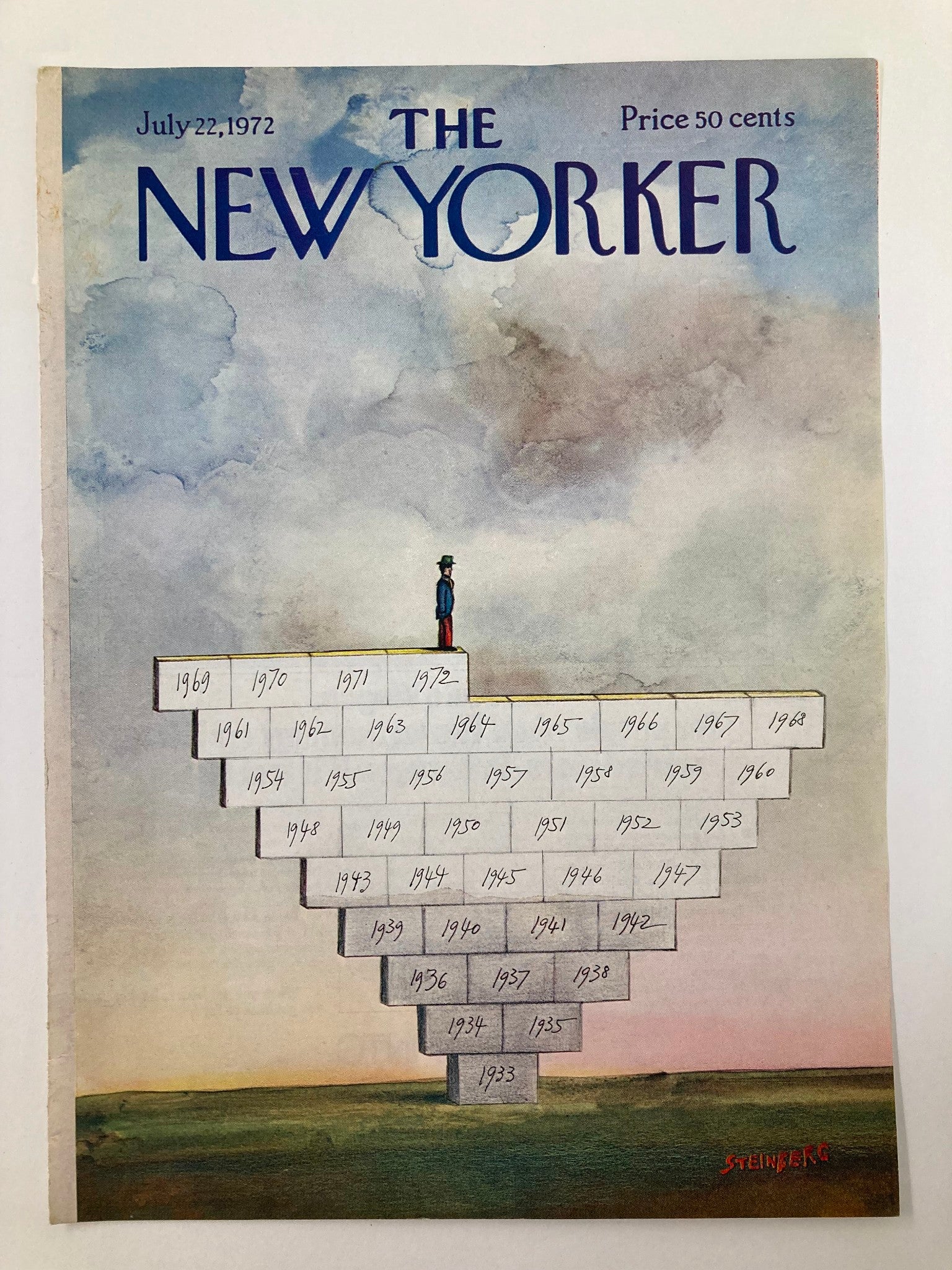 COVER ONLY The New Yorker July 22 1972 1933 - Present by Saul Steinberg No Label