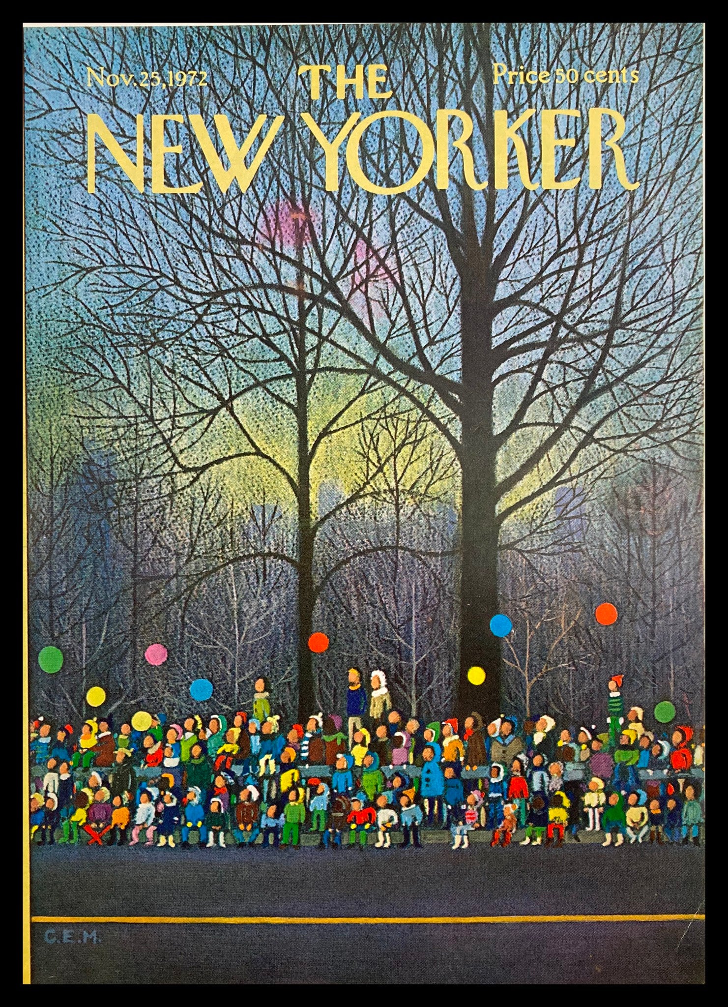 COVER ONLY The New Yorker November 25 1972 Parade by Charles E. Martin No Label