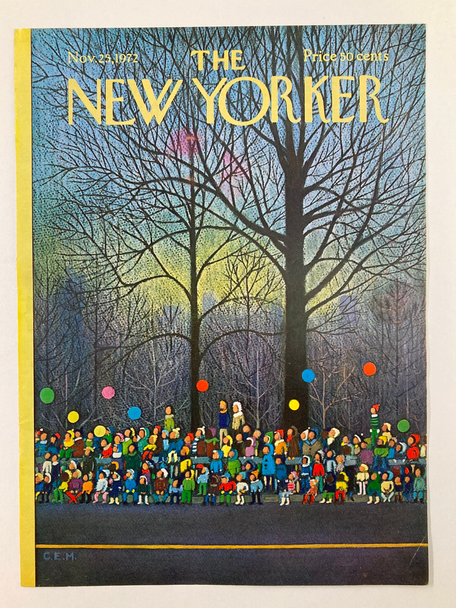 COVER ONLY The New Yorker November 25 1972 Parade by Charles E. Martin No Label