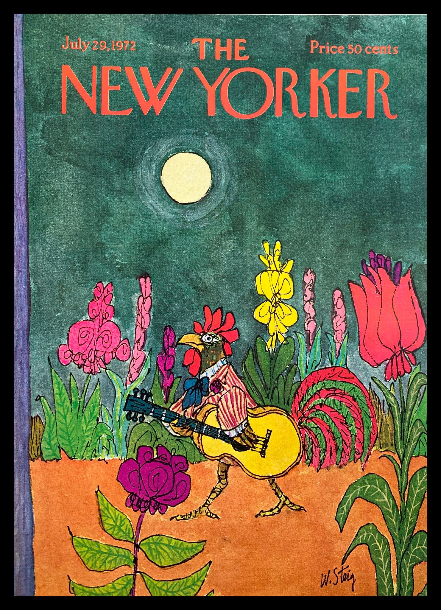 COVER ONLY The New Yorker July 29 1972 Chicken Song by William Steig No Label