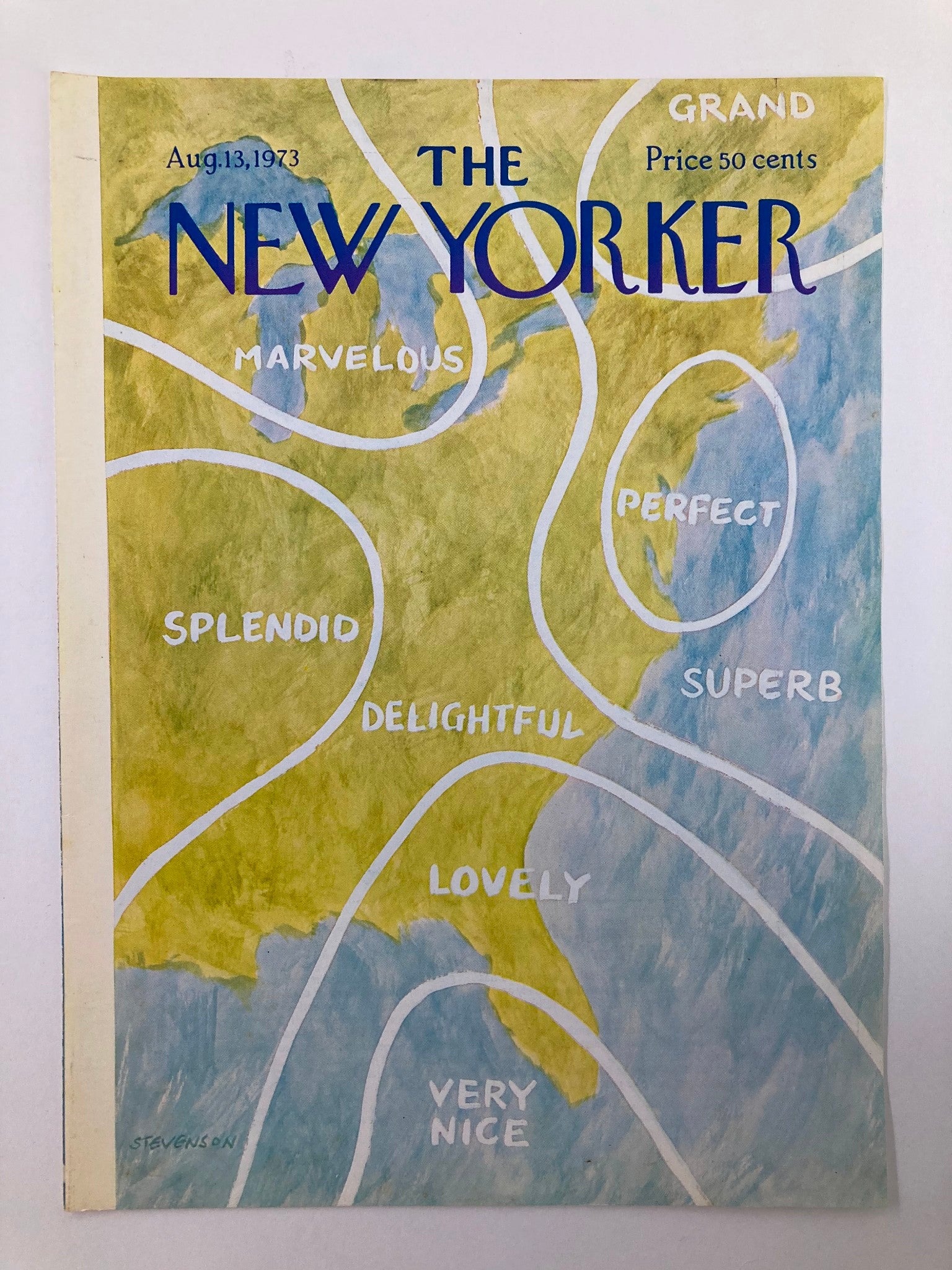 COVER ONLY The New Yorker August 13 1973 Splendid by James Stevenson No Label