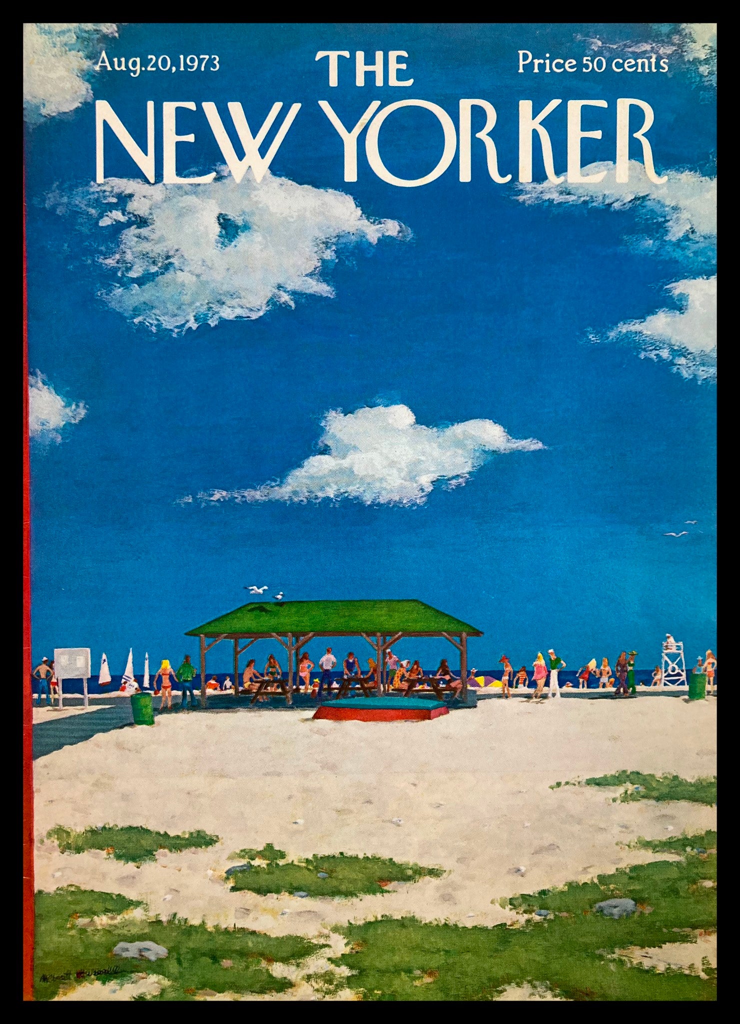 COVER ONLY The New Yorker August 20 1973 Summer by Albert Hubbell No Label