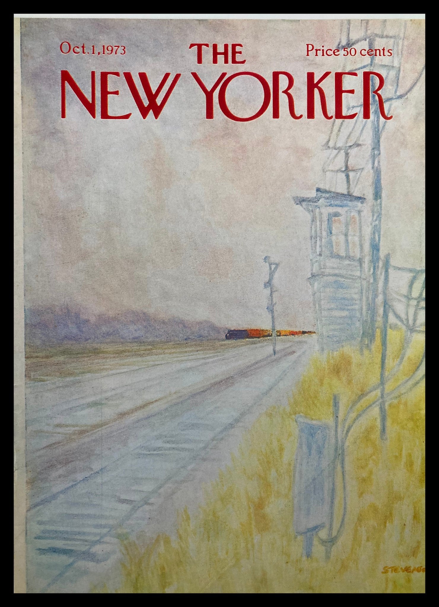 COVER ONLY The New Yorker October 1 1973 Railyway by James Stevenson No Label