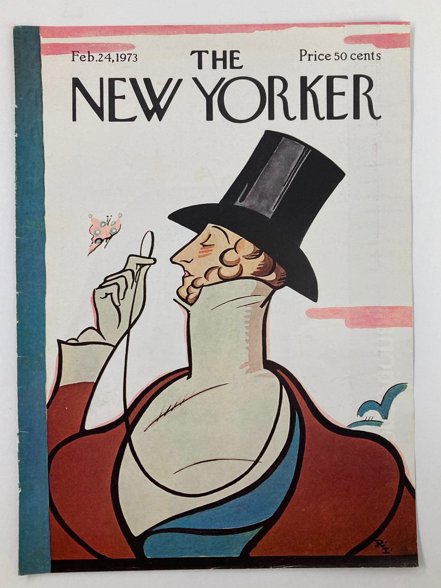 COVER ONLY The New Yorker February 24 1973 Master Tilley by Rea Irvin No Label