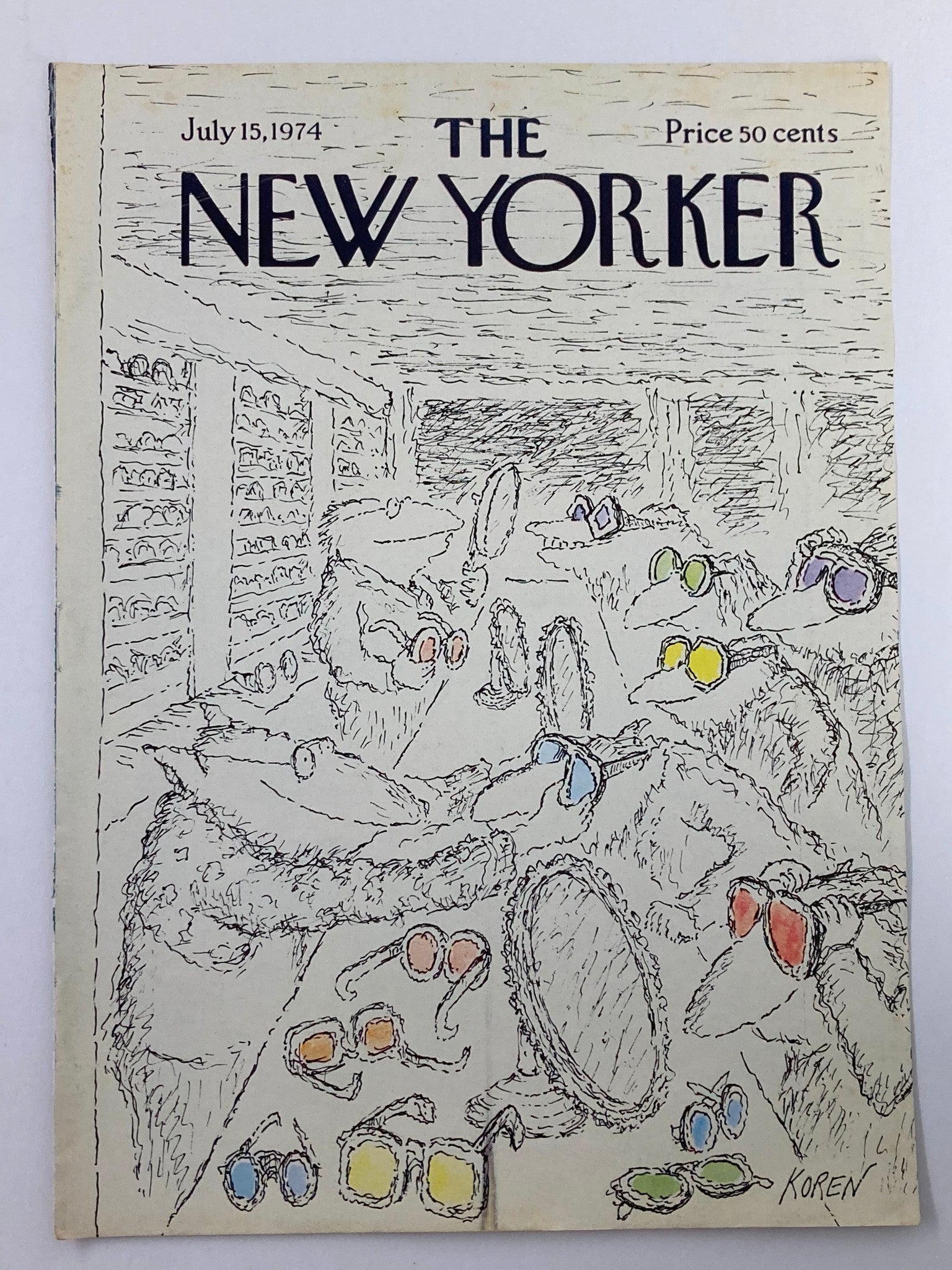 COVER ONLY The New Yorker July 15 1974 Sunglasses by Edward Koren No Label