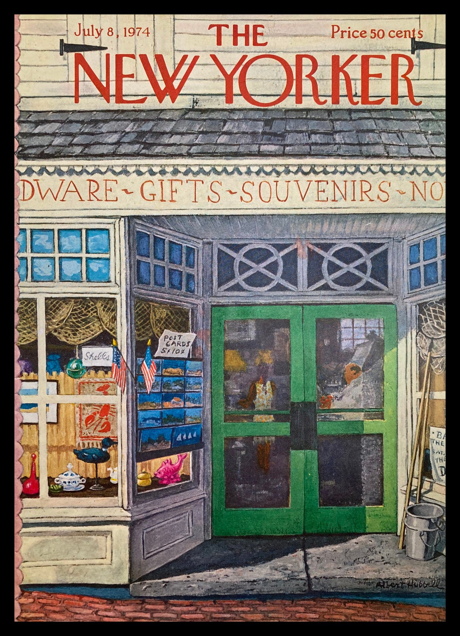 COVER ONLY The New Yorker July 8 1974 Gifts Souvenirs by Albert Hubbell No Label