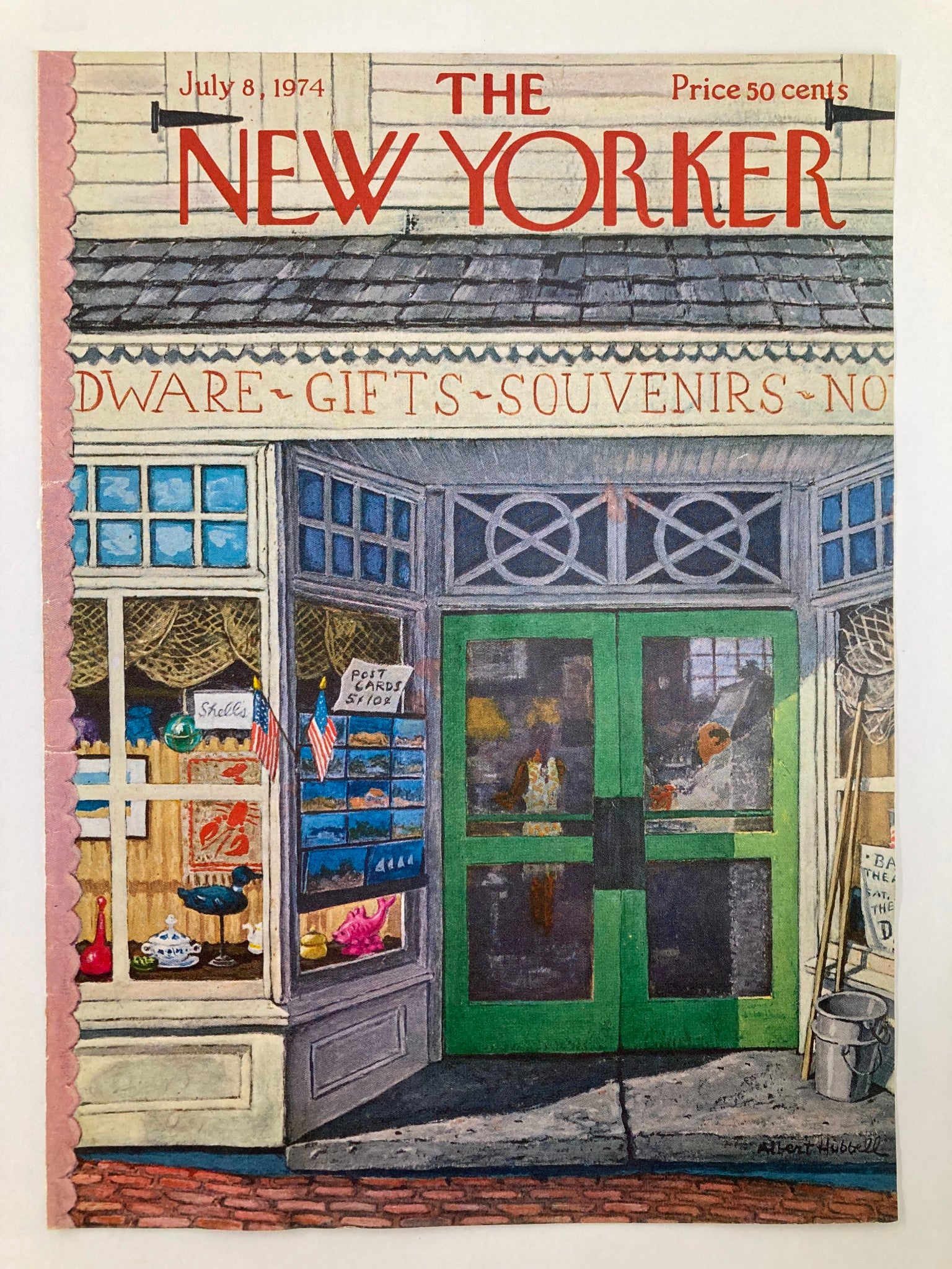 COVER ONLY The New Yorker July 8 1974 Gifts Souvenirs by Albert Hubbell No Label