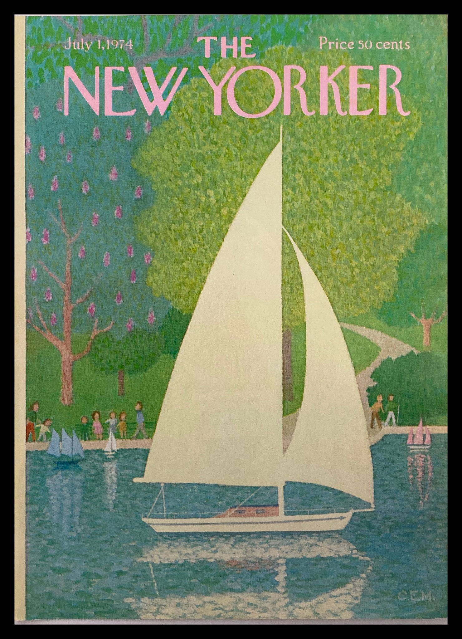 COVER ONLY The New Yorker July 1 1974 Toy Boat by Charles E. Martin No Label