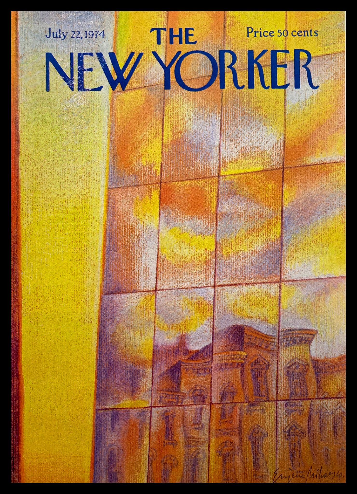 COVER ONLY The New Yorker July 22 1974 Reflection by Eugene Mihaesco No Label