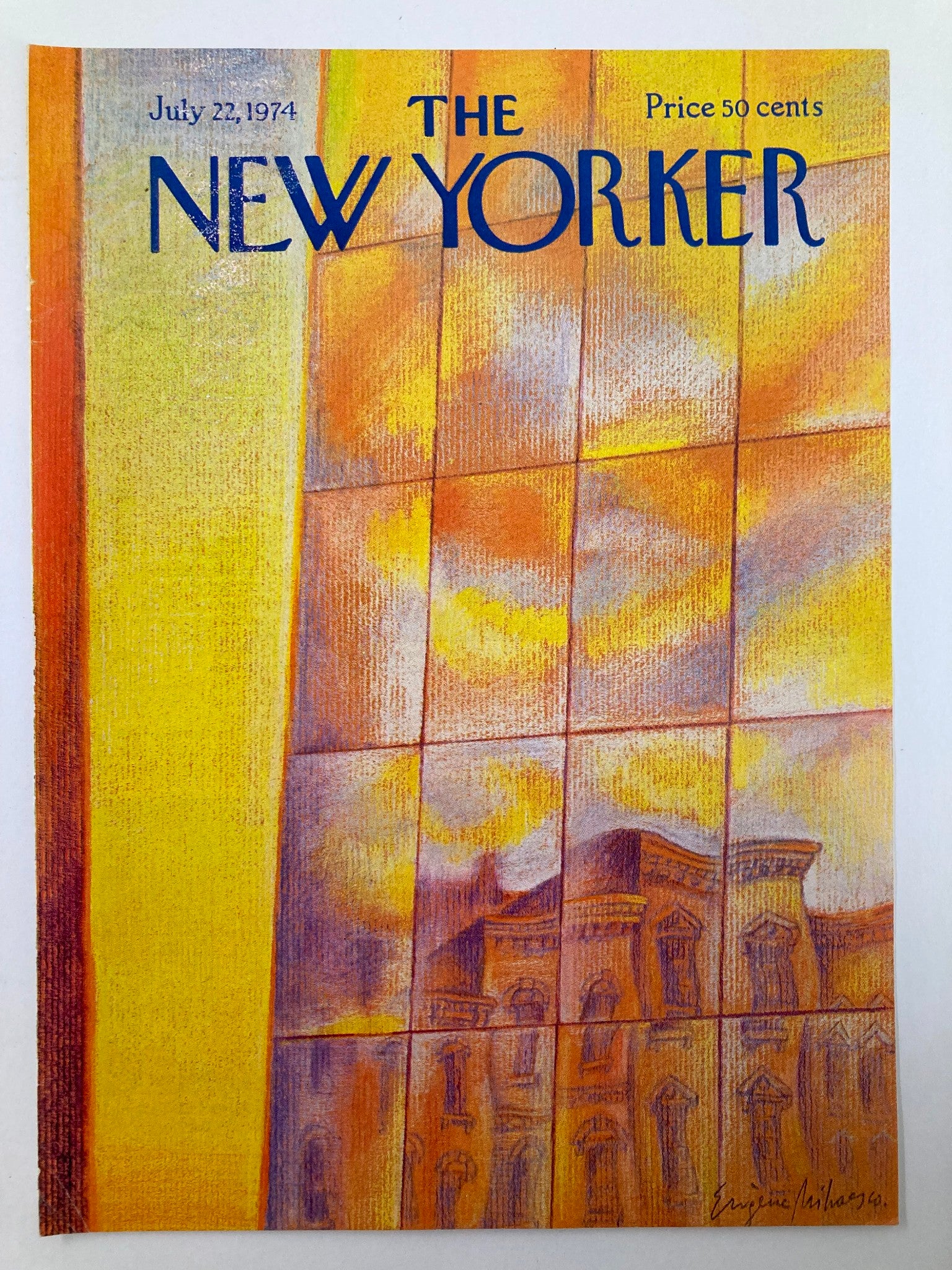 COVER ONLY The New Yorker July 22 1974 Reflection by Eugene Mihaesco No Label