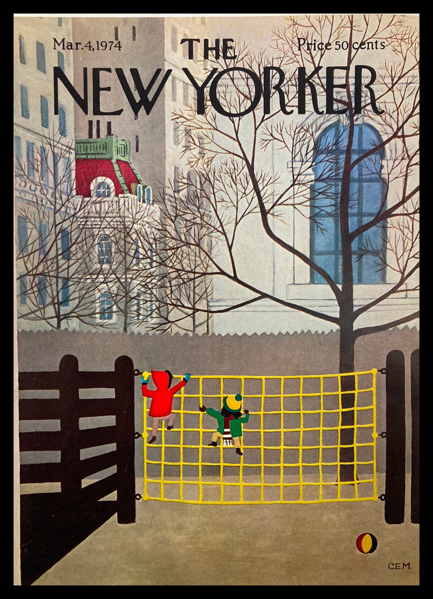 COVER ONLY The New Yorker March 4 1974 Playground by Charles E. Martin No Label