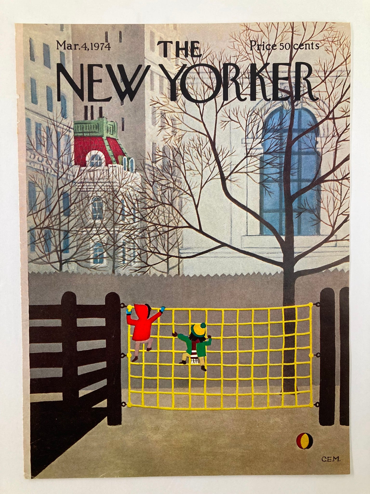 COVER ONLY The New Yorker March 4 1974 Playground by Charles E. Martin No Label