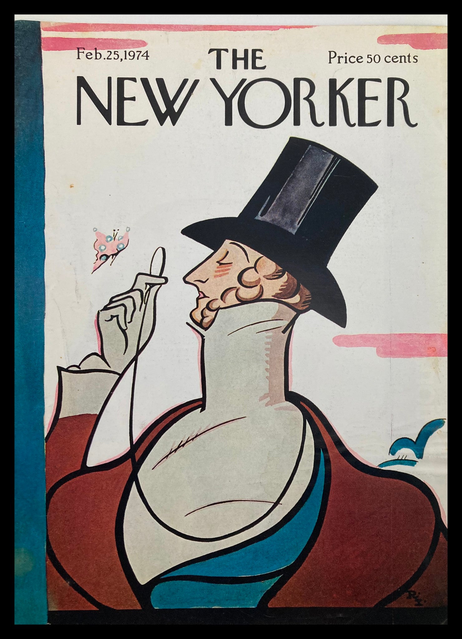 COVER ONLY The New Yorker February 25 1974 Game Master Eustace by Irvin No Label