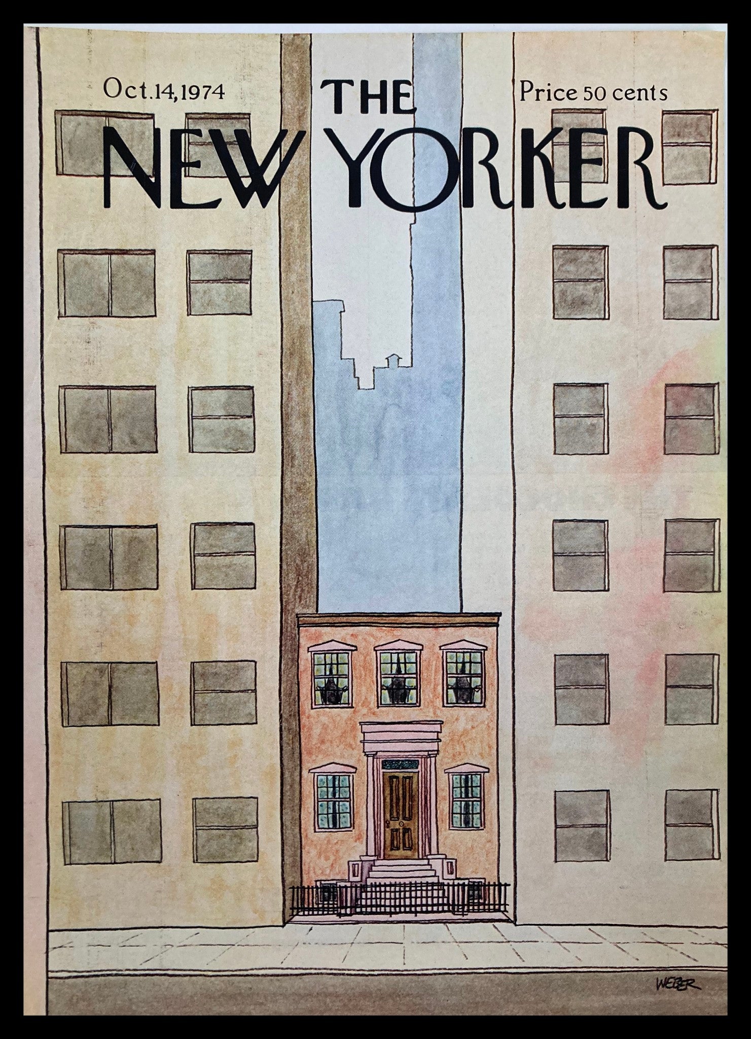 COVER ONLY The New Yorker October 14 1974 Stuart's House by Weber No Label