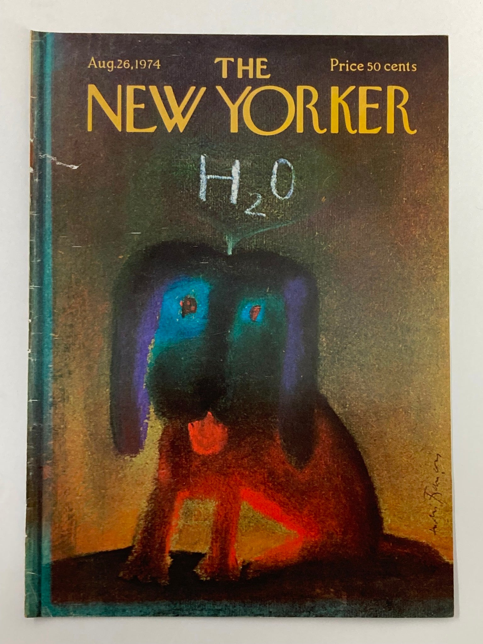 COVER ONLY The New Yorker August 26 1974 H2O Dog by Andrei Francois No Label