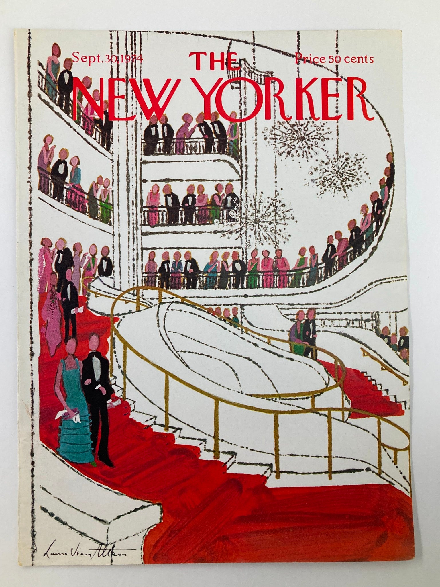 COVER ONLY The New Yorker September 30 1974 A Ball by Laura Jean Allen No Label