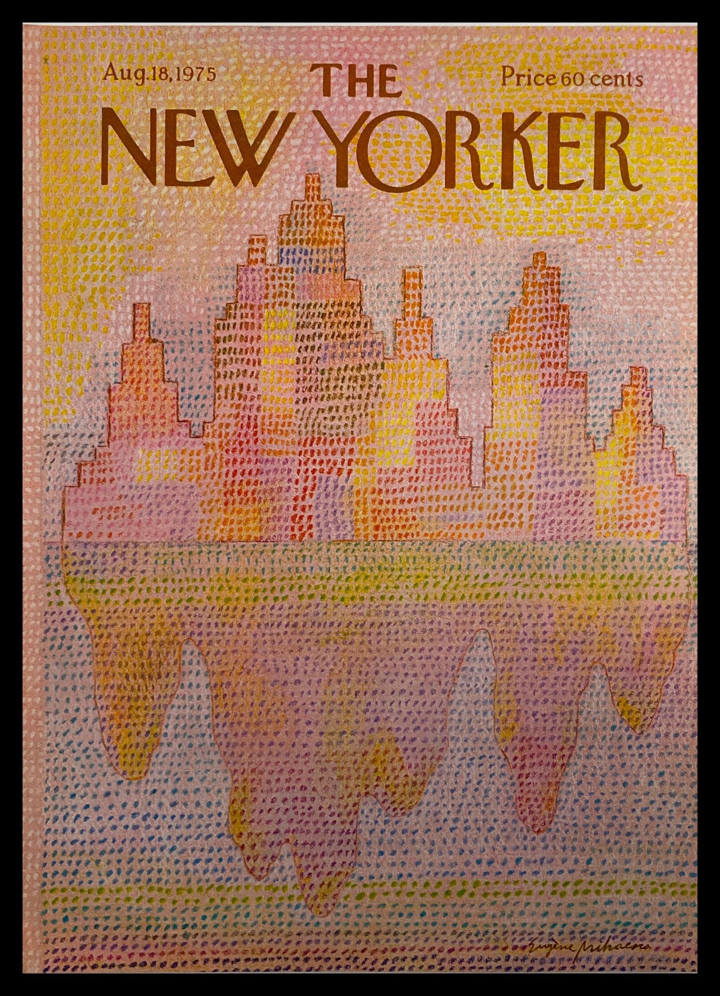 COVER ONLY The New Yorker August 18 1975 Different Worlds by Mihaesco No Label