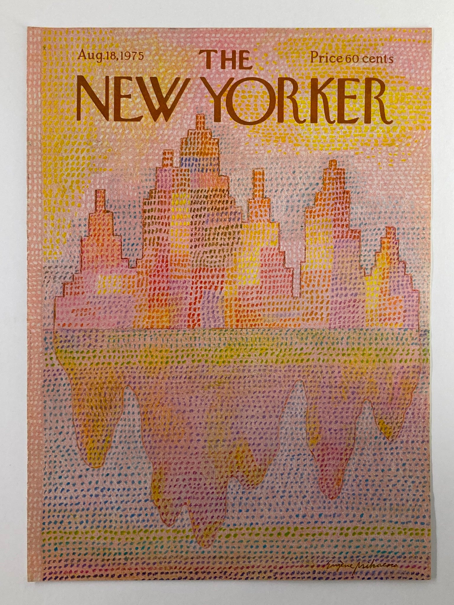 COVER ONLY The New Yorker August 18 1975 Different Worlds by Mihaesco No Label