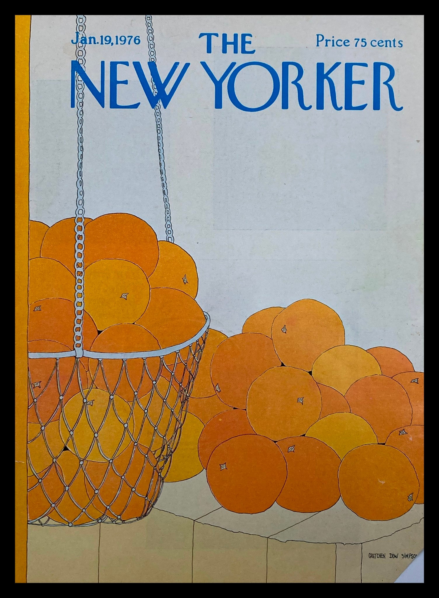 COVER ONLY The New Yorker January 19 1976 Oranges by Gretchen Simpson No Label