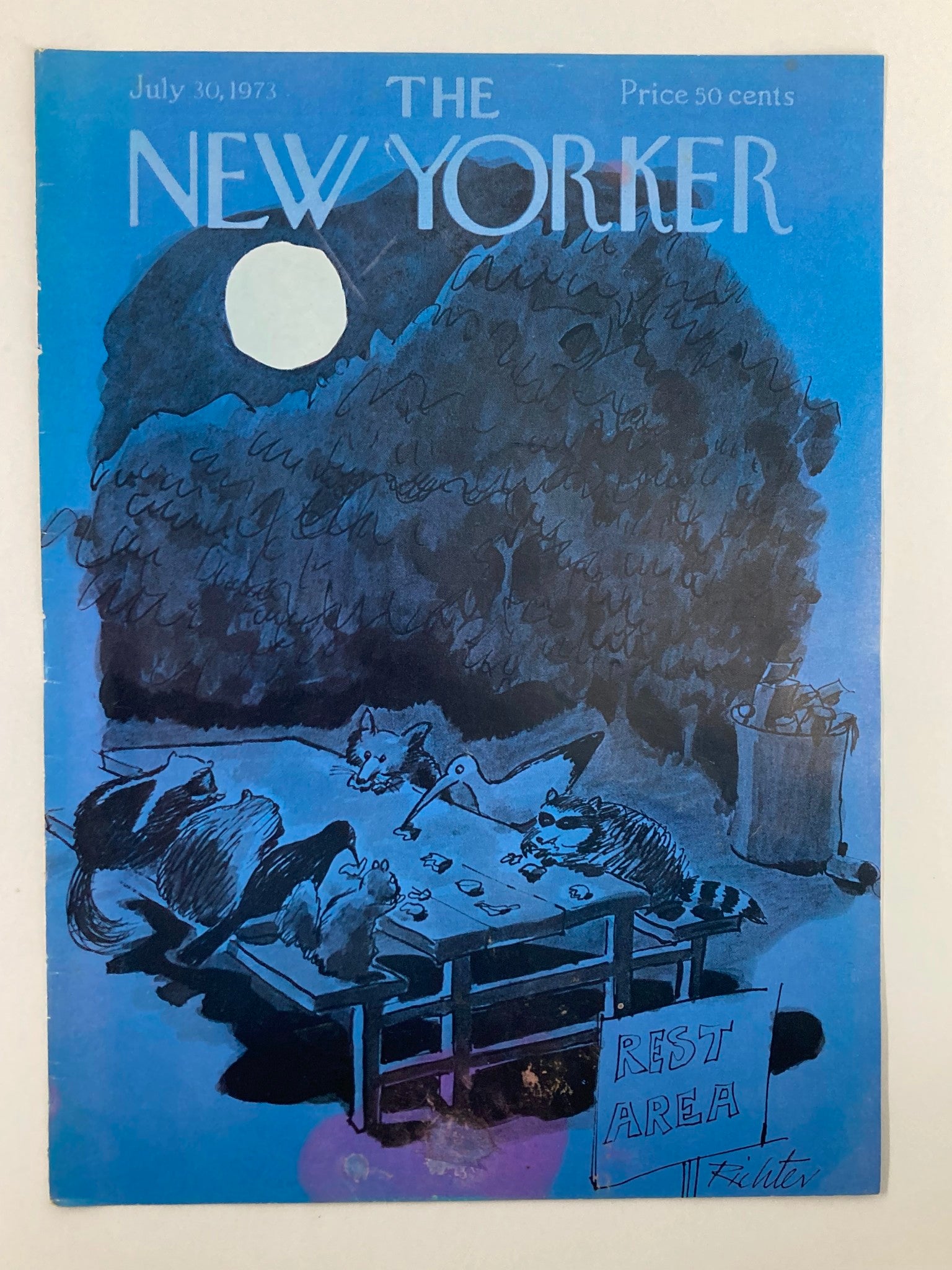 COVER ONLY The New Yorker July 30 1973 Rest Area by Mischa Richter No Label