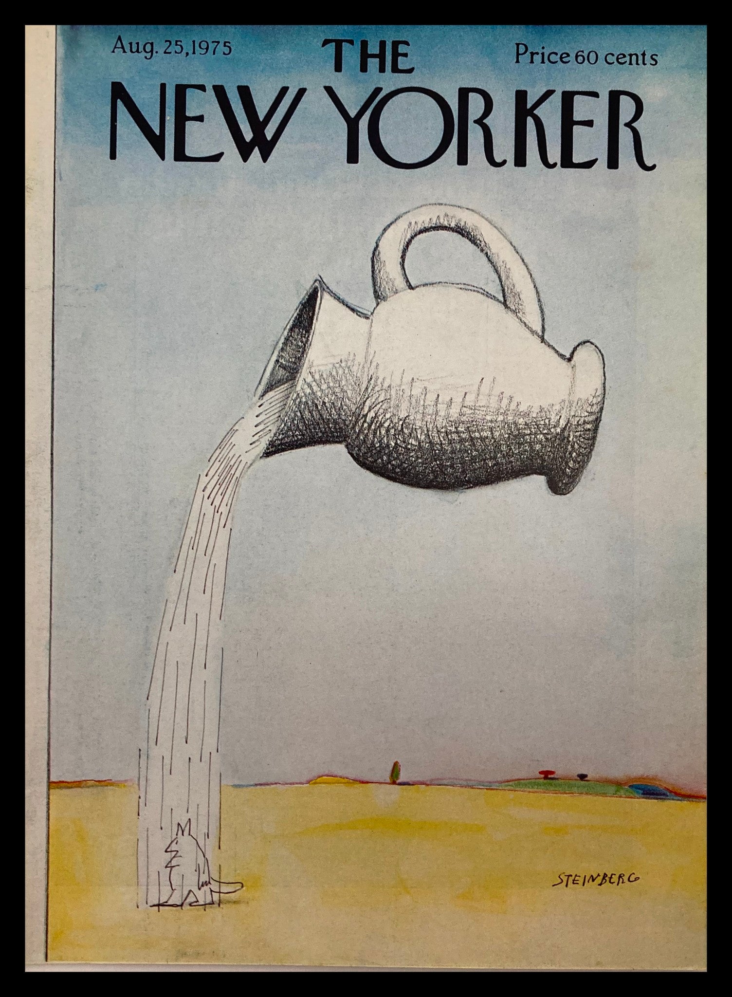 COVER ONLY The New Yorker August 25 1975 Pouring by Saul Steinberg No Label