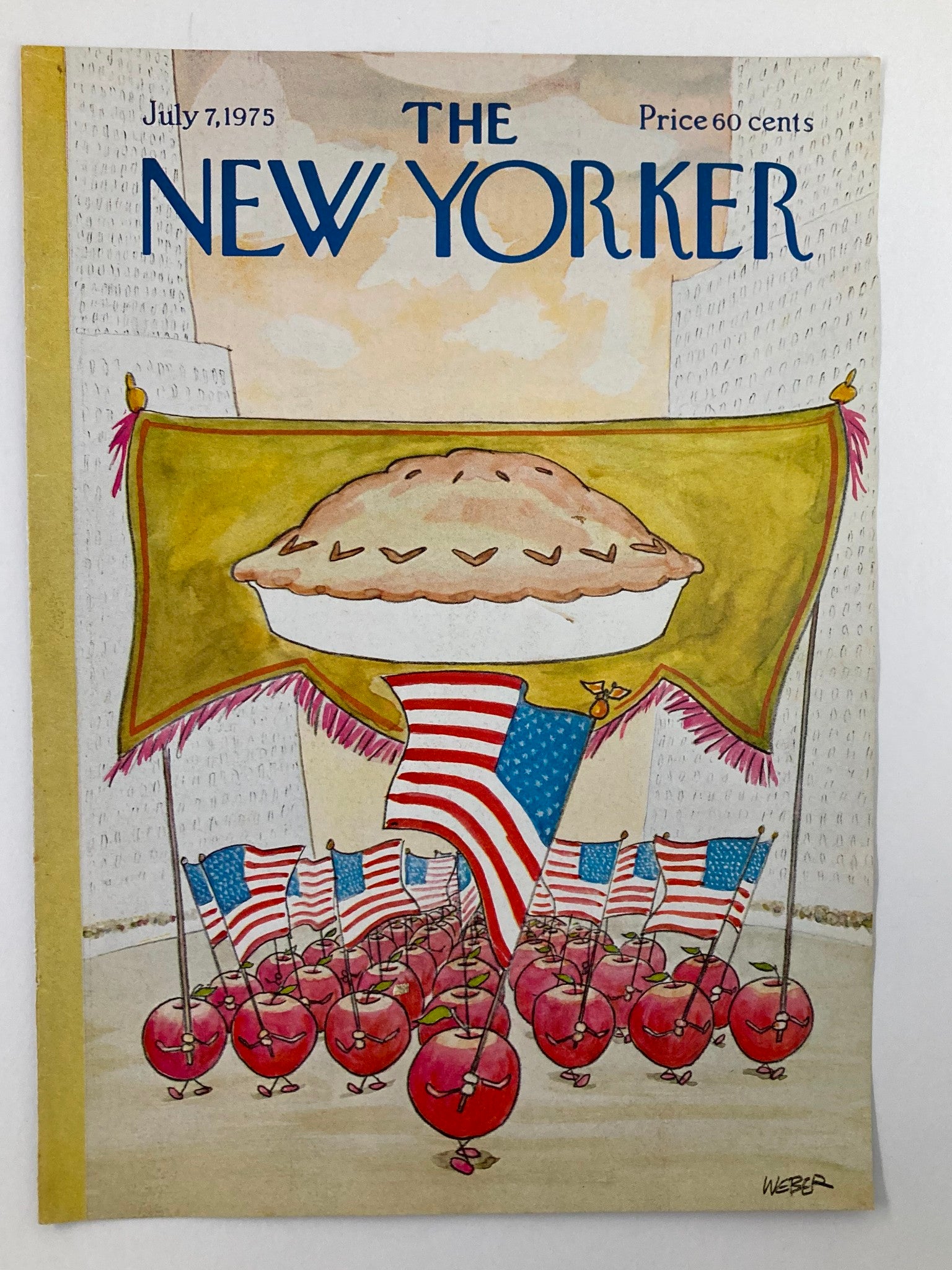 COVER ONLY The New Yorker July 7 1975 Apple Pie Army by Robert Weber No Label