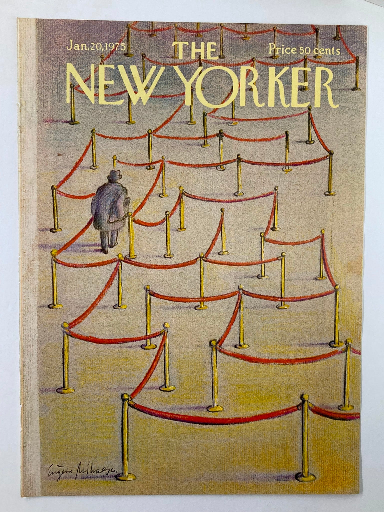 COVER ONLY The New Yorker January 20 1975 What Line by Eugene Mihaesco No Label