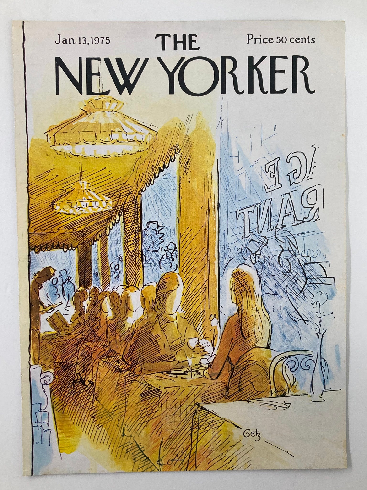 COVER ONLY The New Yorker January 13 1975 Menu Please by Arthur Getz No Label