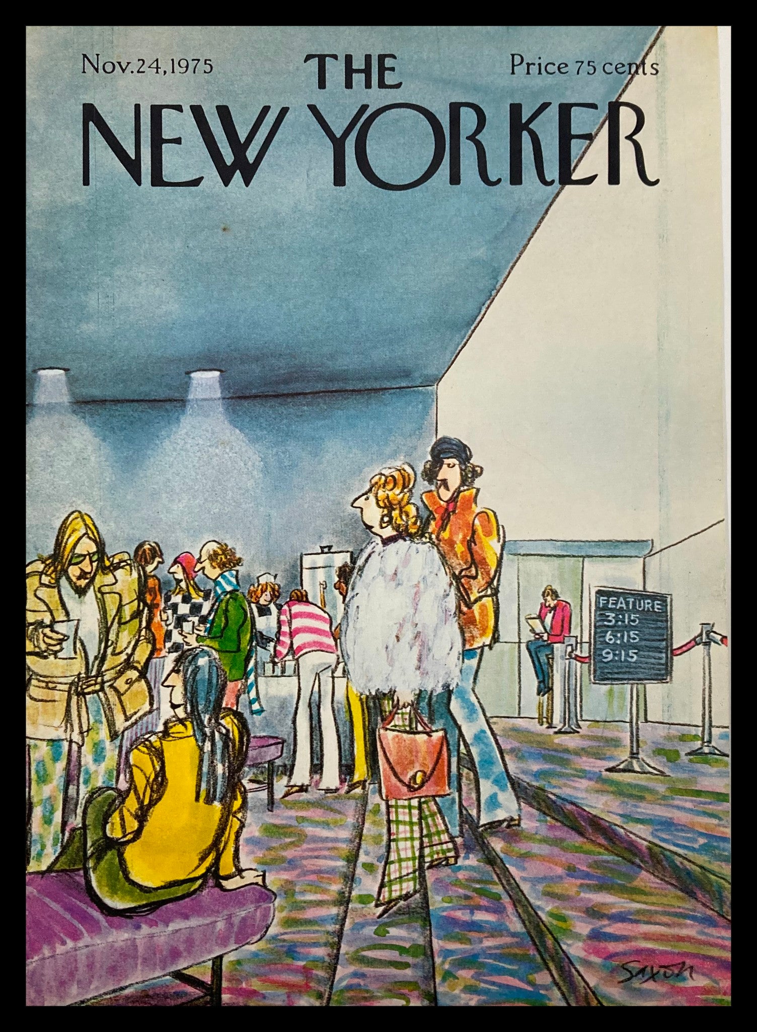 COVER ONLY The New Yorker November 24 1975 After Movies by C. Saxon No Label