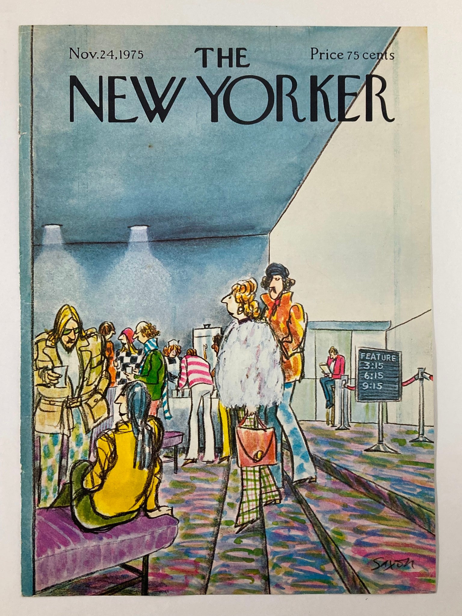 COVER ONLY The New Yorker November 24 1975 After Movies by C. Saxon No Label