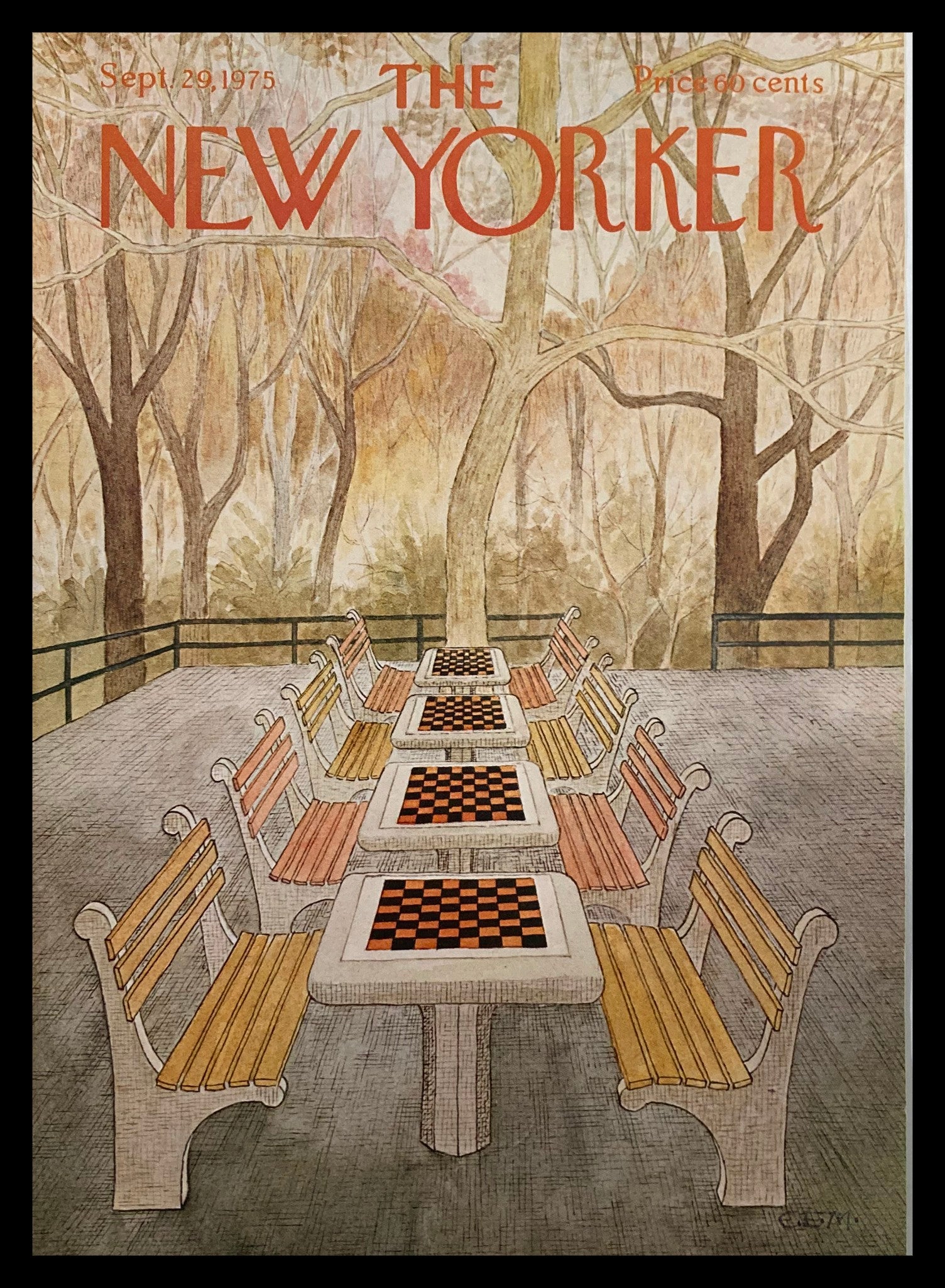 COVER ONLY The New Yorker September 29 1975 Empty Sets by C. Martin No Label