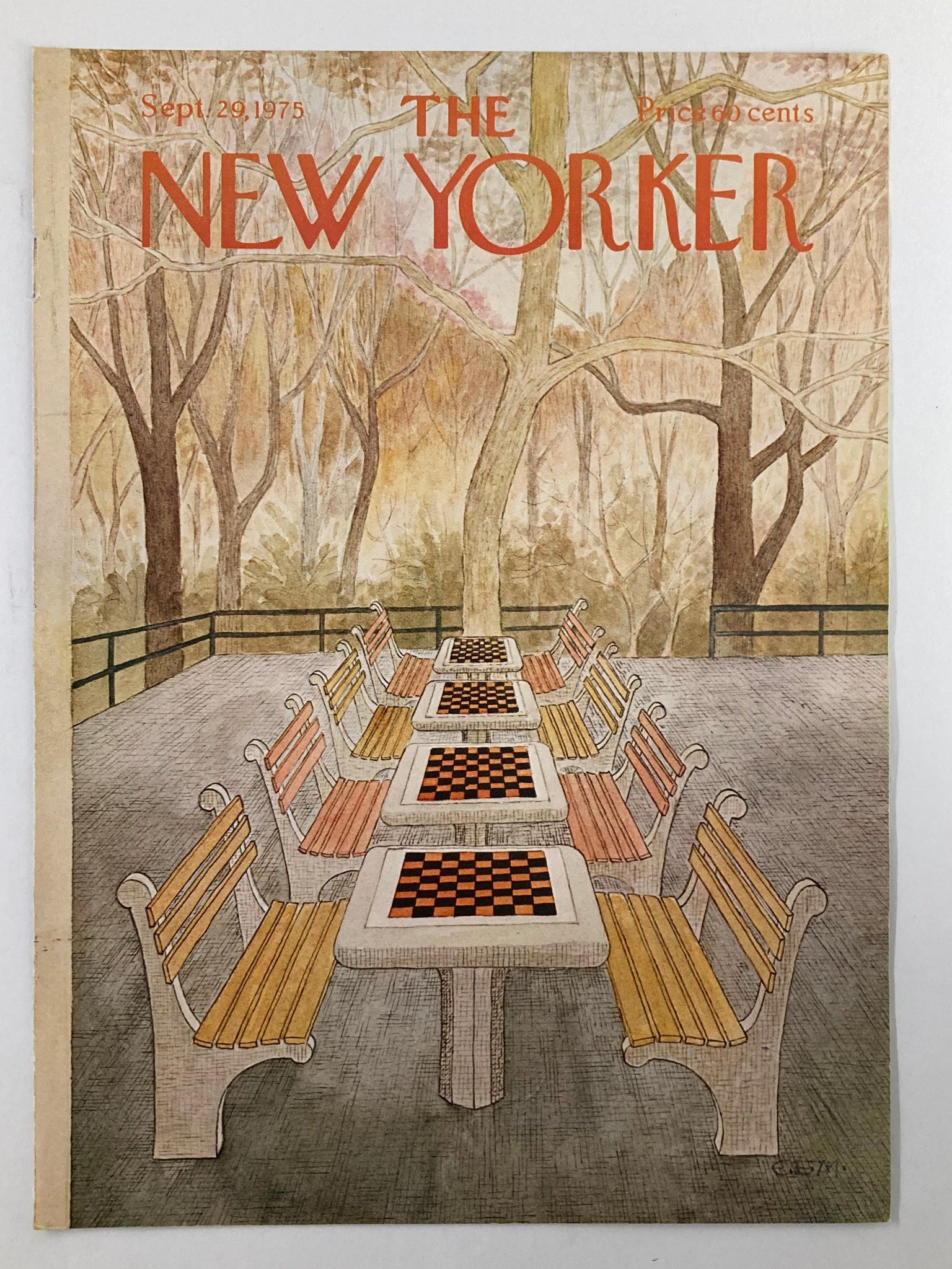 COVER ONLY The New Yorker September 29 1975 Empty Sets by C. Martin No Label