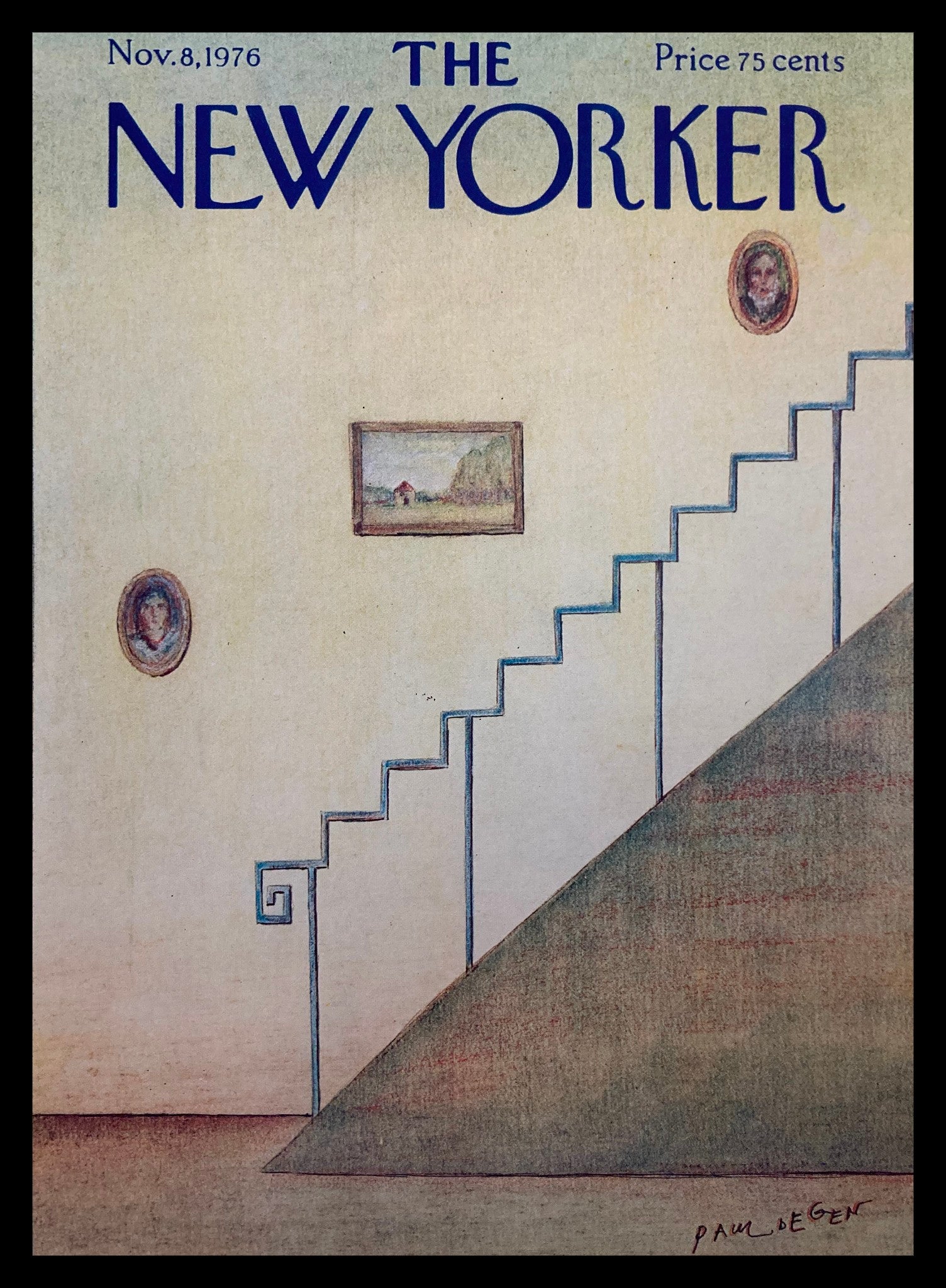 COVER ONLY The New Yorker November 8 1976 Walls by Paul Degen No Label