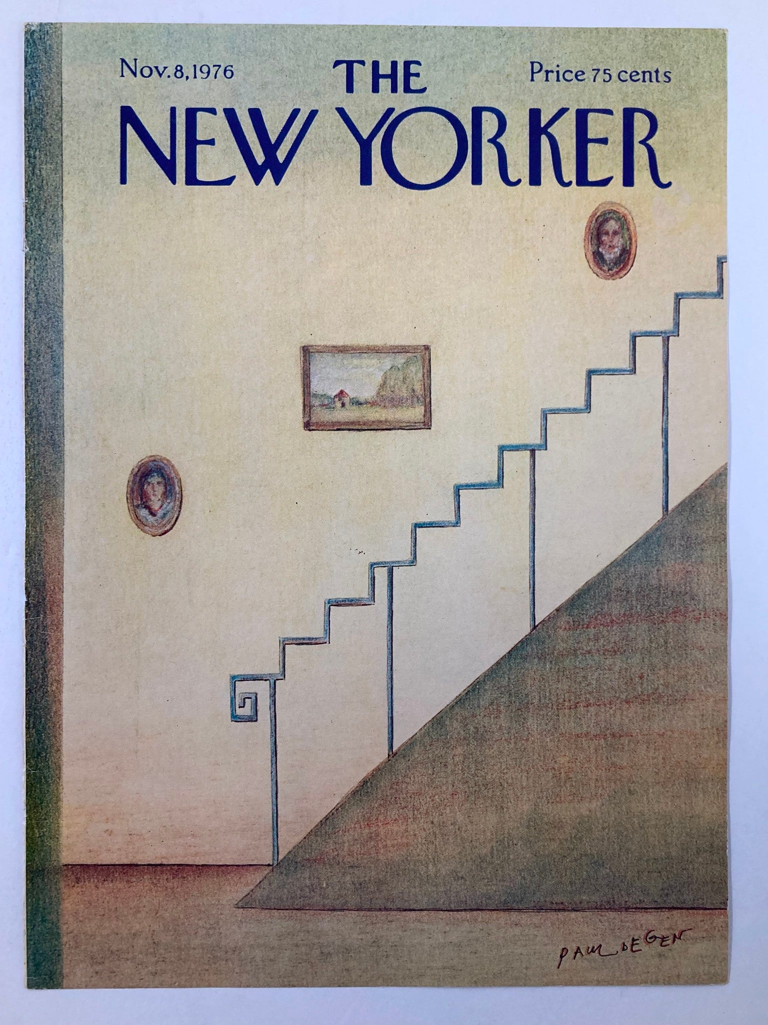 COVER ONLY The New Yorker November 8 1976 Walls by Paul Degen No Label