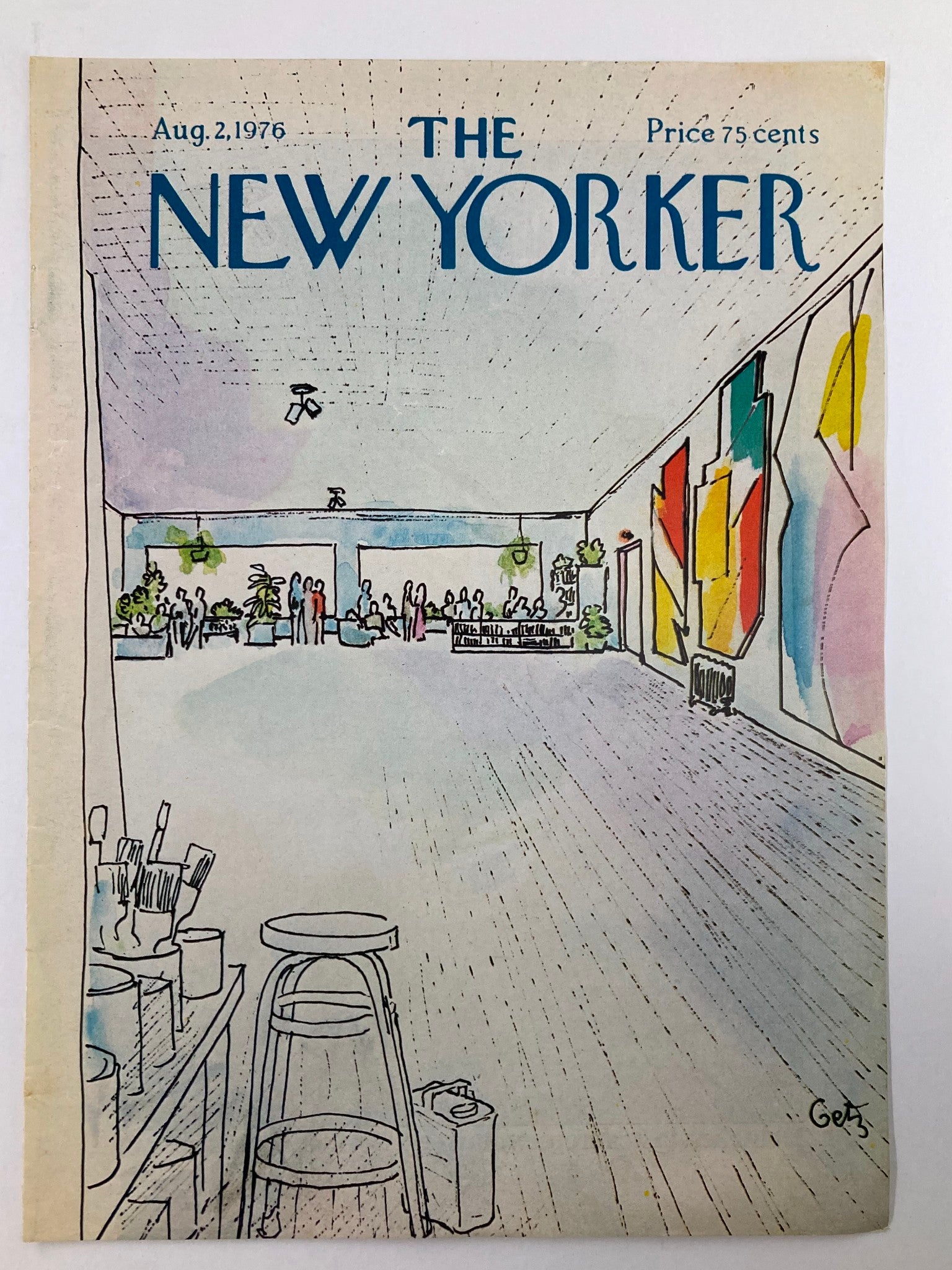 COVER ONLY The New Yorker August 2 1976 Art Gallery by Arthur Getz No Label