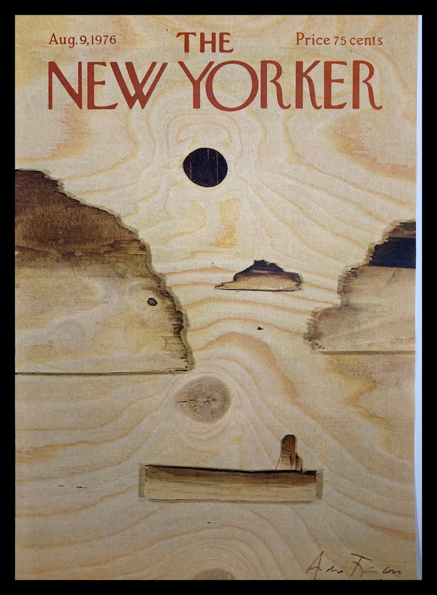 COVER ONLY The New Yorker August 9 1976 Wood by Andrei Francois No Label