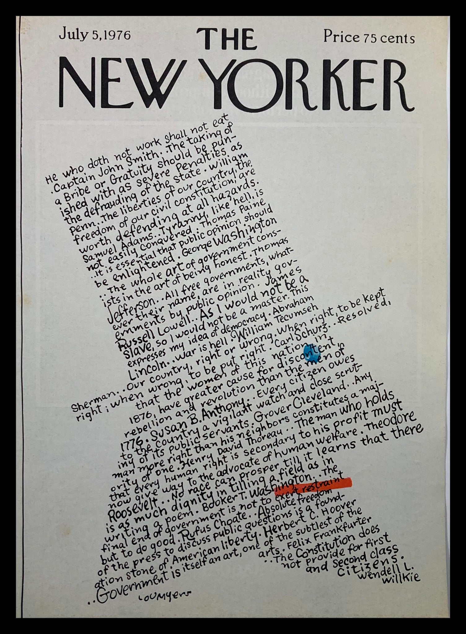 COVER ONLY The New Yorker July 5 1976 James' Letter by Lou Myers No Label