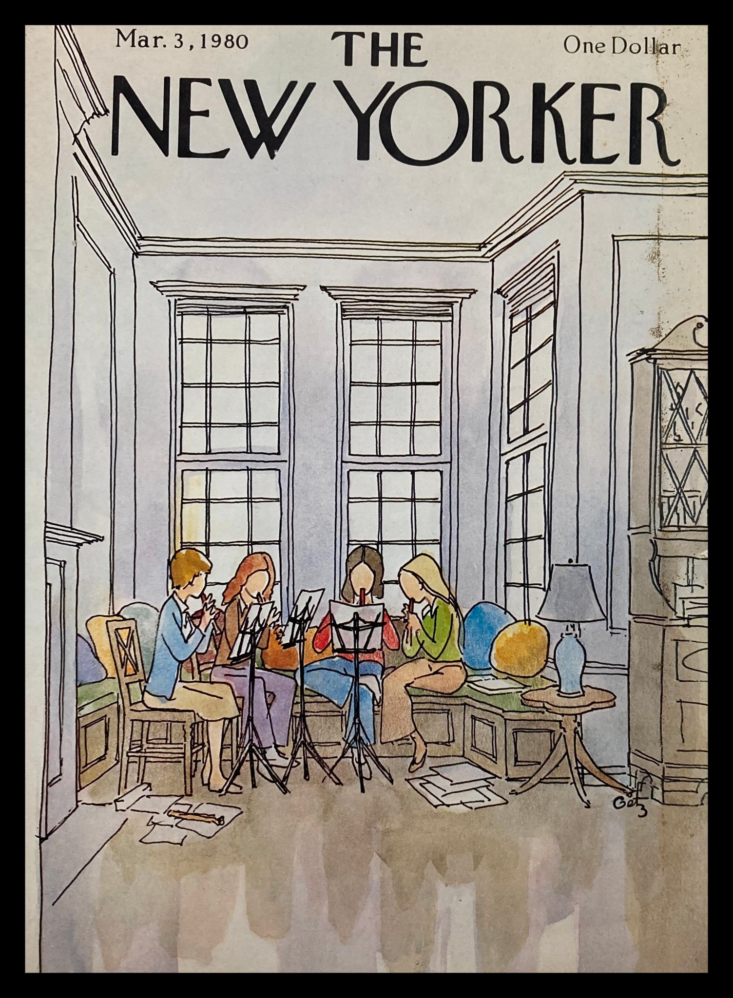 COVER ONLY The New Yorker March 3 1980 Musical Meeting by Arthur Getz No Label