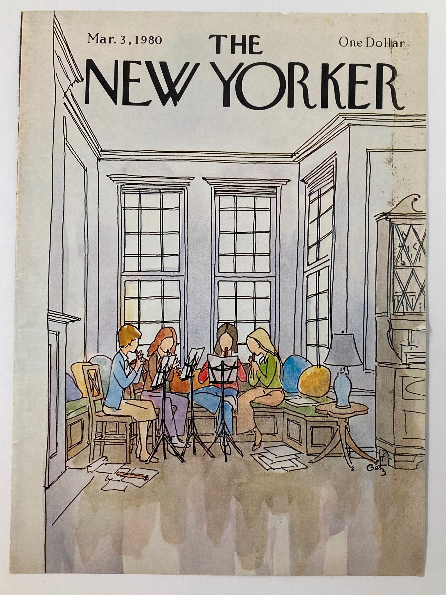 COVER ONLY The New Yorker March 3 1980 Musical Meeting by Arthur Getz No Label