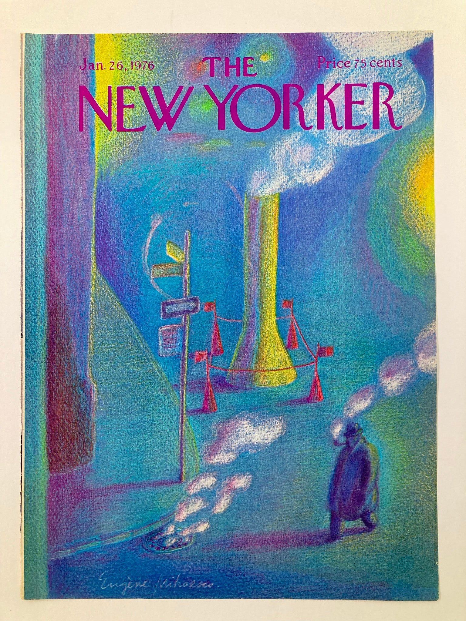 COVER ONLY The New Yorker January 26 1976 Smoking by Eugene Mihaesco No Label