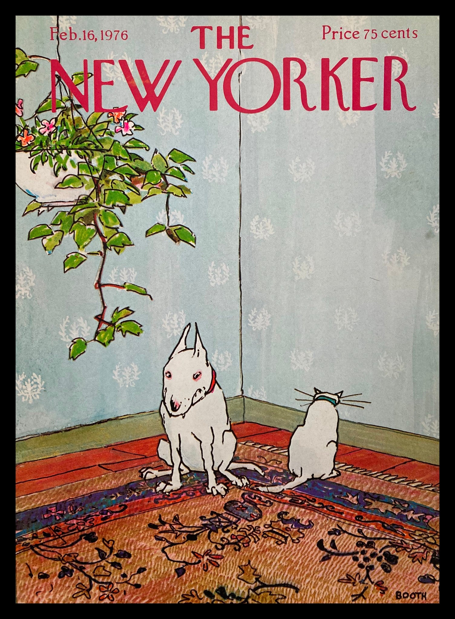 COVER ONLY The New Yorker February 16 1976 Awkwardness by George Booth No Label