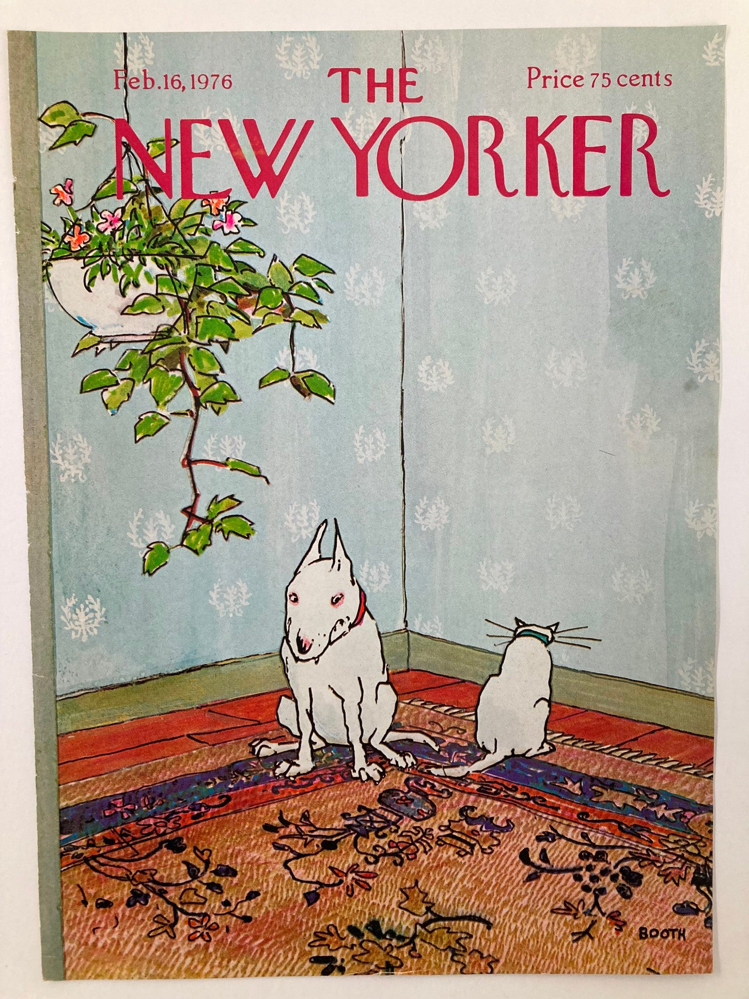 COVER ONLY The New Yorker February 16 1976 Awkwardness by George Booth No Label