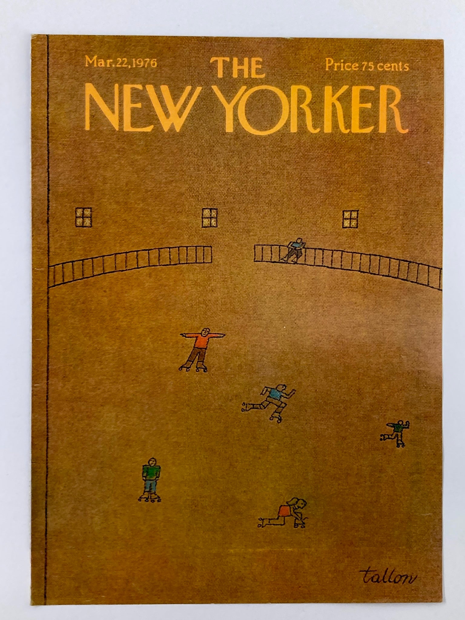 COVER ONLY The New Yorker March 22 1976 Skate Park by Robert Tallon No Label